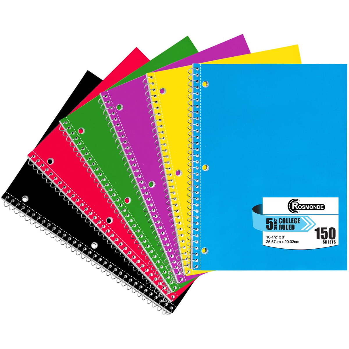 Rosmonde 50 Pack 1 Subject Spiral Notebook College Ruled Bulk, 70 Sheets