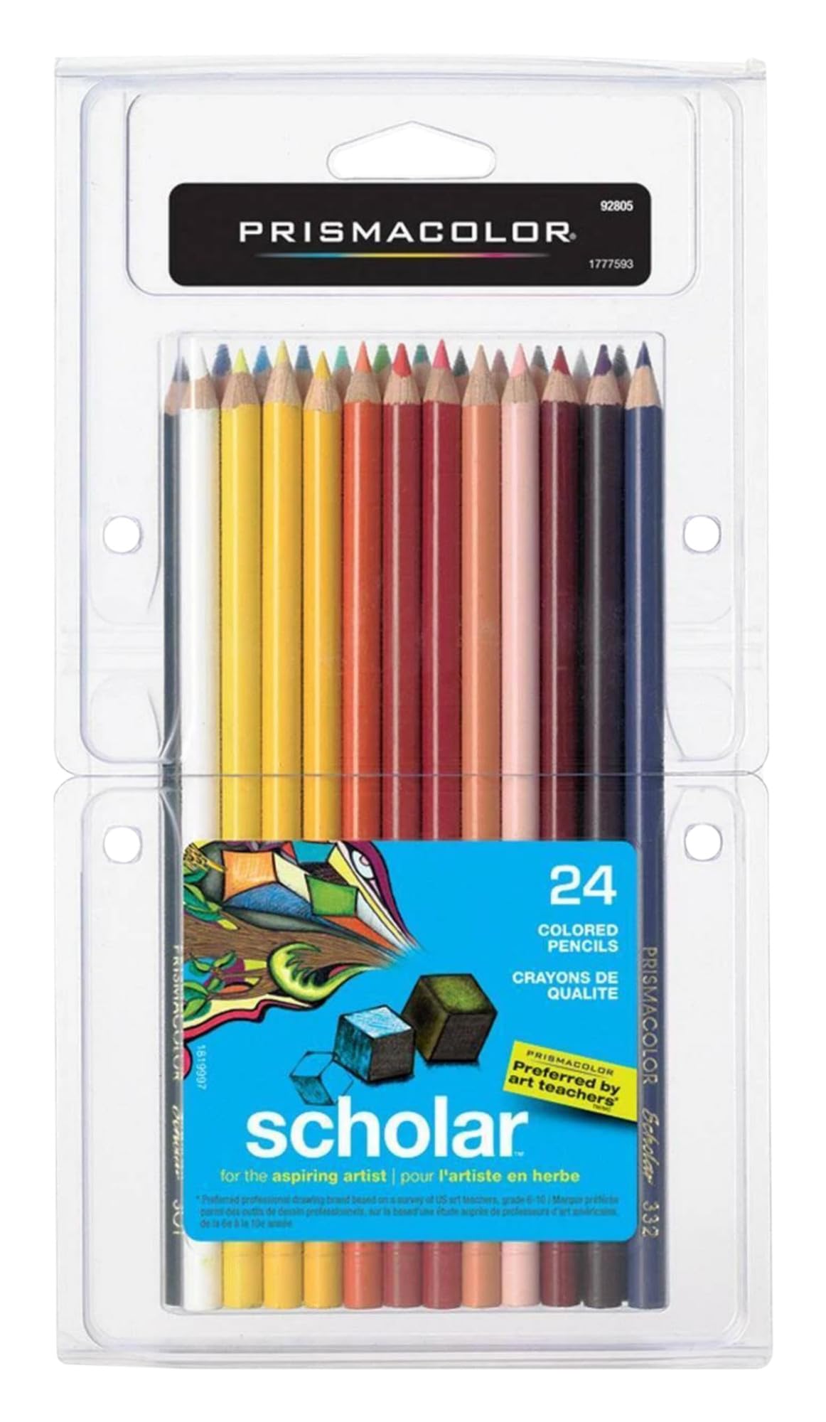 Prismacolor Scholar Colored Pencils, Assorted Colors, 24 Count - Perfect for Sketching, Drawing, Coloring