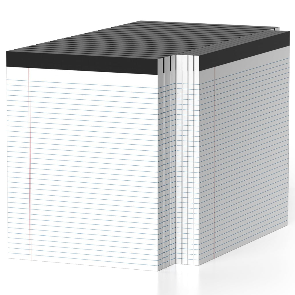 12 Pack Legal Pads 8.5 x 11 College Ruled 600 Sheets Note Pads 8.5 x 11 Inch Notepads Perforated Writing Pads 8.5 x 11 Pads of Paper Lined White Paper, 50 Sheets per Notepad for Home, Office, School