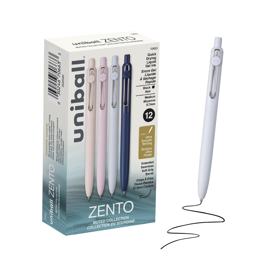 uniball™ Zento Gel Pens, Black Ink, 0.7mm Medium Point, 4 Count