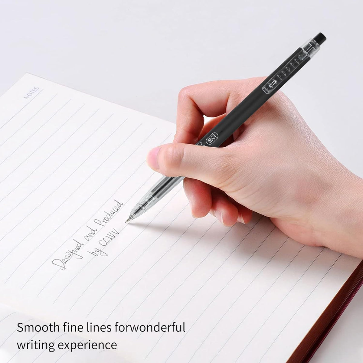 Gel Pens 0.28mm Extra Fine Point Pen, Black Ink, Ball Point Pen for School, Office, Stationery Supplies 6 Packs