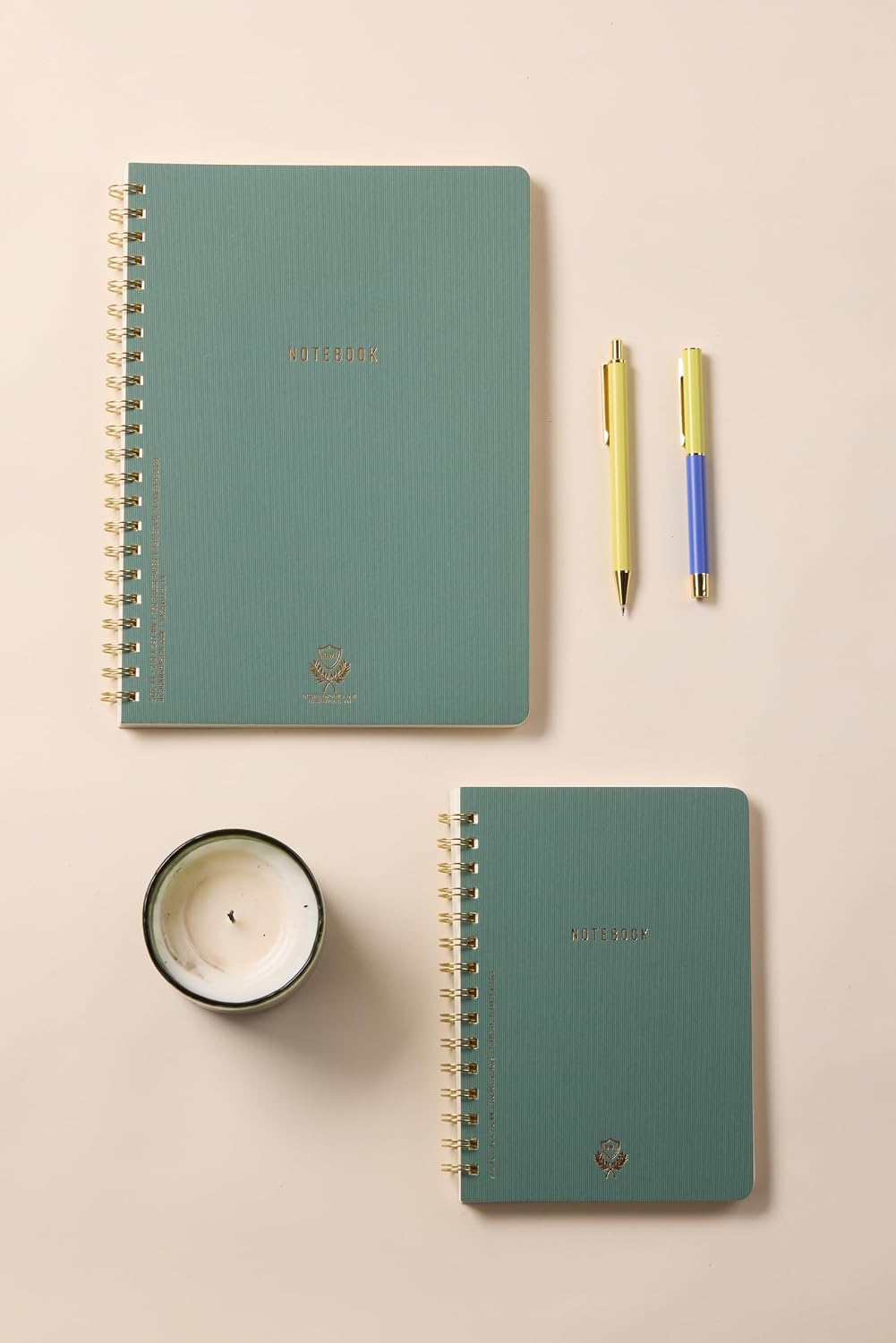 DesignWorks Ink Textured Spiral Notebook, Juniper Green, 8.25 x 11.625 in