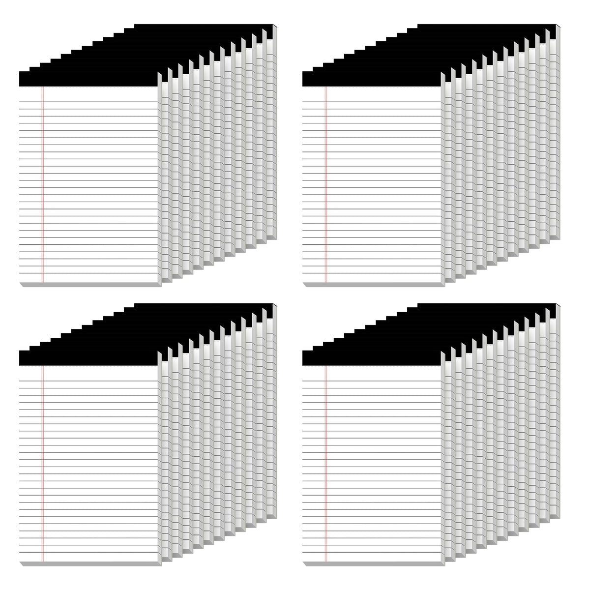 Nichela 5" x 8" Note Pads 48 Pack of Legal Pads 30 Sheets Notepad College Ruled Small Writing Pads Perforated Pages Paper Pads 80GSM Heavyweight Paper Note Pads for Home, Office, or School