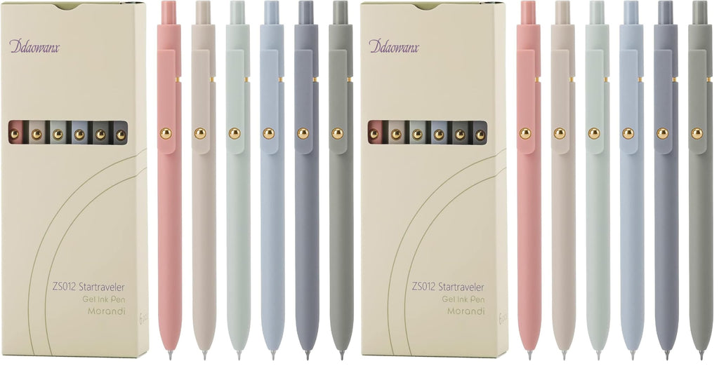 Ddaowanx Gel Pens,6 Pcs 0.5mm Retractable Quick Dry Black Ink Pens