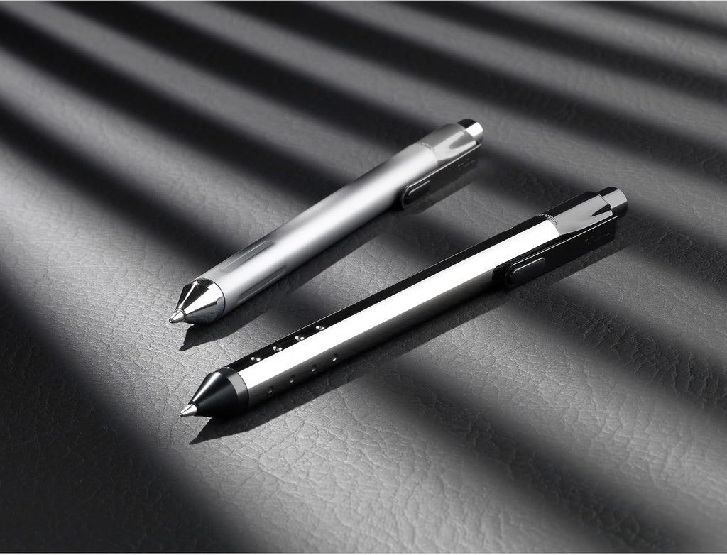 TUL Fine Writing Solid Metal Barrel Retractable Gel Pen With 2 Refills, Medium Point, 0.7 mm, Gunmetal Gray Barrel, Assorted Ink Colors