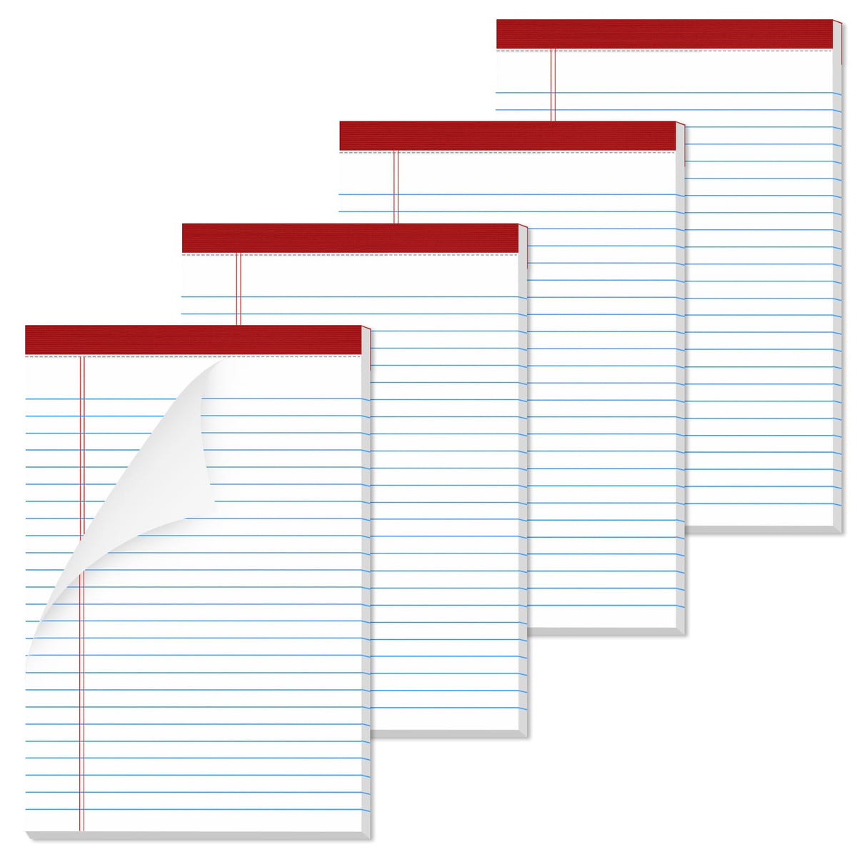 Nichela 5" x 8" Note Pads 48 Pack of Legal Pads 30 Sheets Notepad College Ruled Small Writing Pads Perforated Pages Paper Pads 80GSM Heavyweight Paper Note Pads for Home, Office, or School