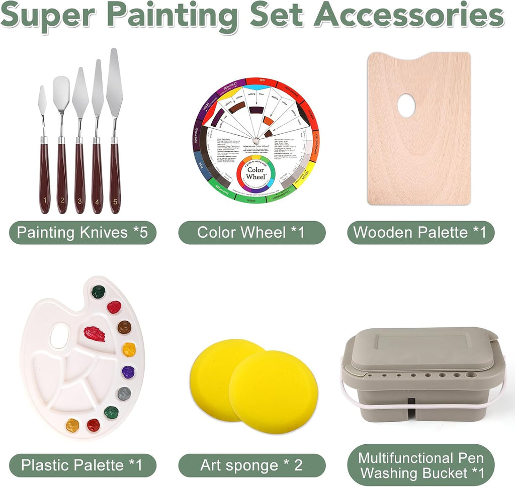 ESRICH 166 Pcs Deluxe Painting Set, Painting Supplies with 96 Paint