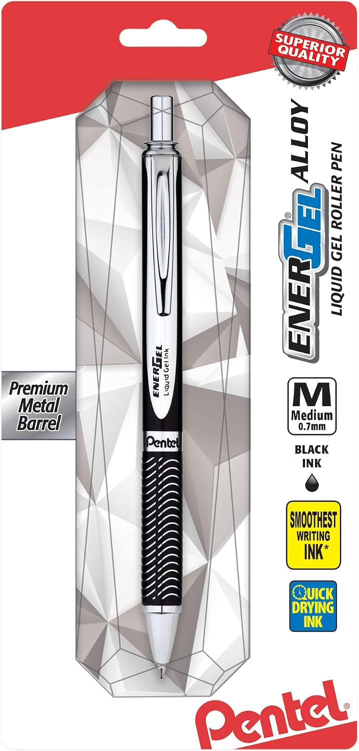 Pentel EnerGel Alloy RT Retractable Liquid Gel Pen, (0.7mm), Violet Barrel, Violet Ink, 1 Pack (BL407VBPV)