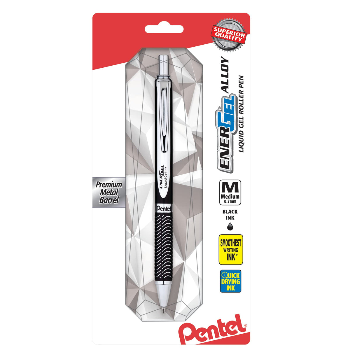 Pentel EnerGel Alloy RT Retractable Liquid Gel Pen, (0.7mm), Violet Barrel, Violet Ink, 1 Pack (BL407VBPV)