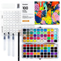 Grabie Watercolor Paint Set of 100 Color with Brush Pens
