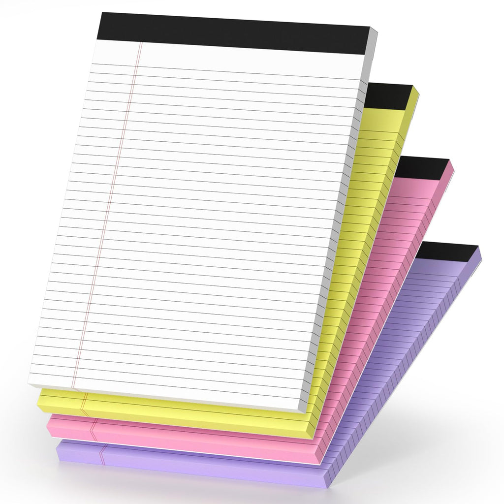 12 Pack Legal Pads 8.5 x 11 College Ruled 600 Sheets Note Pads 8.5 x 11 Inch Notepads Perforated Writing Pads 8.5 x 11 Pads of Paper Lined White Paper, 50 Sheets per Notepad for Home, Office, School
