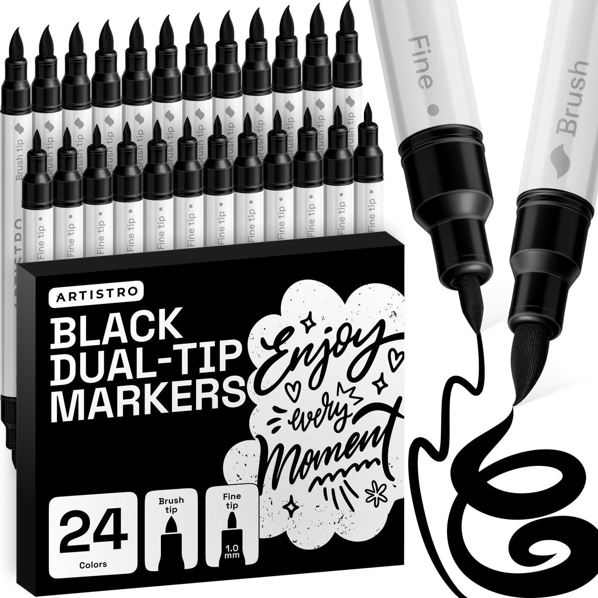 ARTISTRO 24 Skin Tones Dual-Tip Acrylic Paint Marker Pens for Drawing