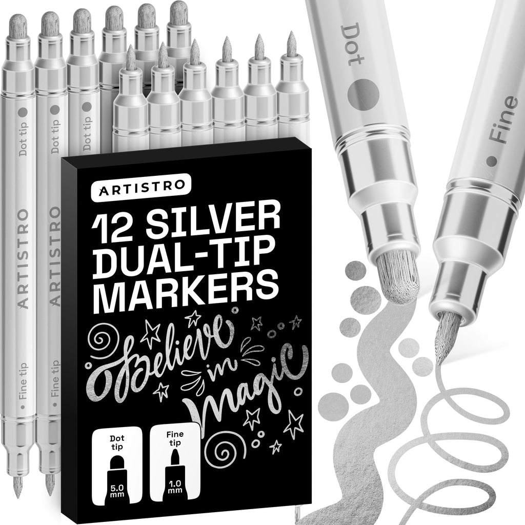 ARTISTRO Dual-Tip Acrylic Paint Marker Pens - Set of 36
