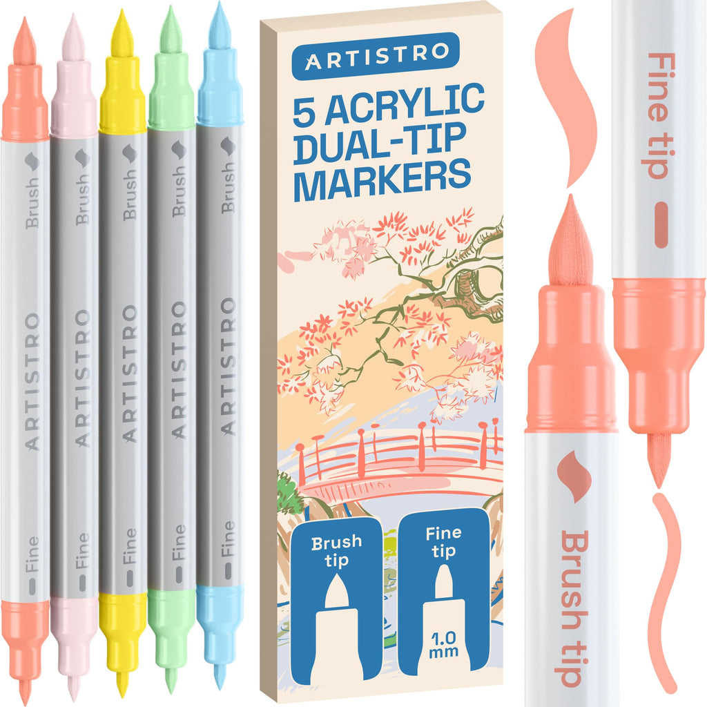 ARTISTRO 24 Skin Tones Dual-Tip Acrylic Paint Marker Pens for Drawing