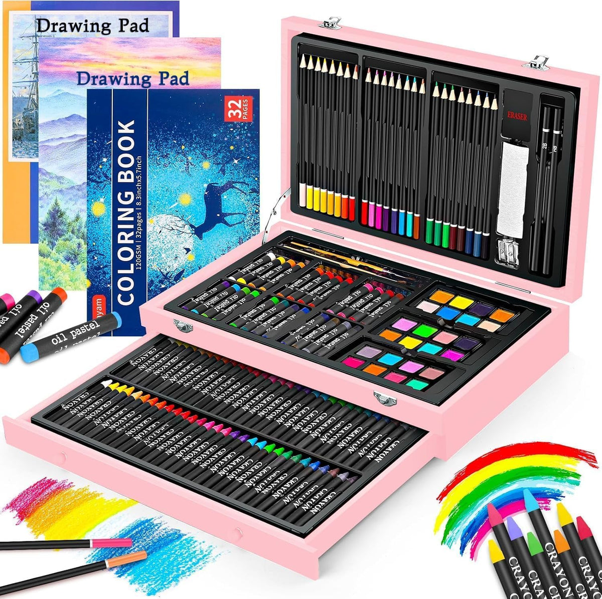 iBayam Art Supplies,150-Pack Deluxe Art Set Crafts Drawing Painting Kit