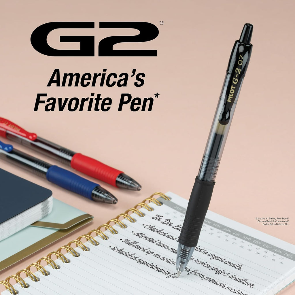 PILOT G2 Premium Rolling Ball Gel Pens, Fine Point, Black Ink, 12 Count