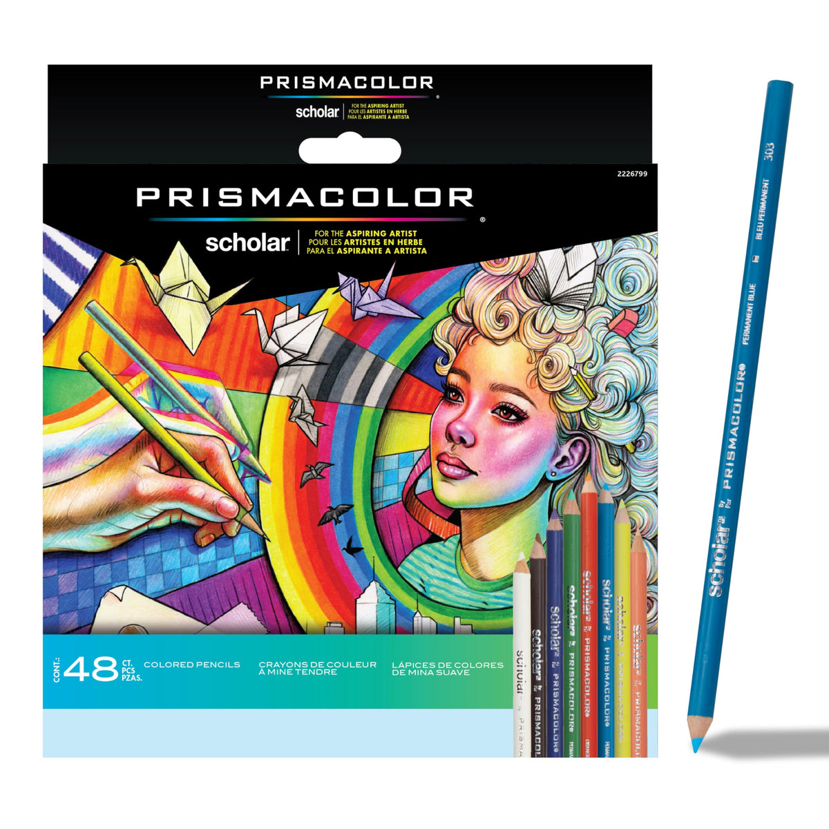 Prismacolor Scholar Colored Pencils, Assorted Colors, 24 Count - Perfect for Sketching, Drawing, Coloring