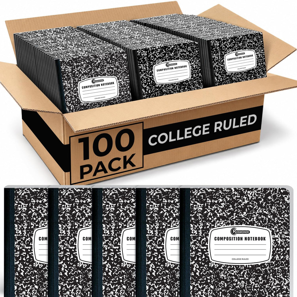 Rosmonde 5 Pack Composition Notebooks College Ruled, Color Marble Notebooks