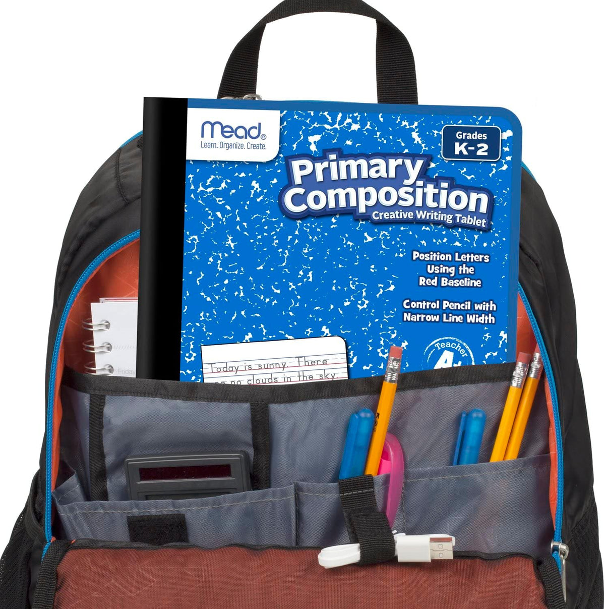 Mead Primary Composition Book, 4 Pack, Primary Ruled Journal, Grades K-2, 7-1/2" x 9-3/4", 100 Sheets per Comp Book, Assorted Colors (610053-ECM)