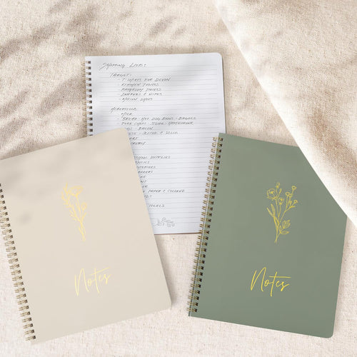 Aesthetic Spiral Notebook Set of 3 For Women 10.5 x 8 - College Ruled