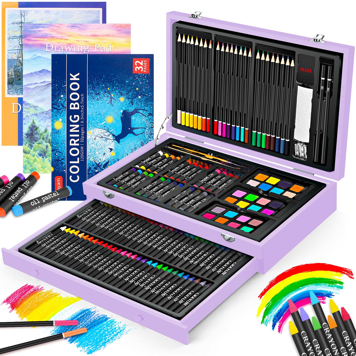 iBayam Art Supplies,150-Pack Deluxe Art Set Crafts Drawing Painting Kit