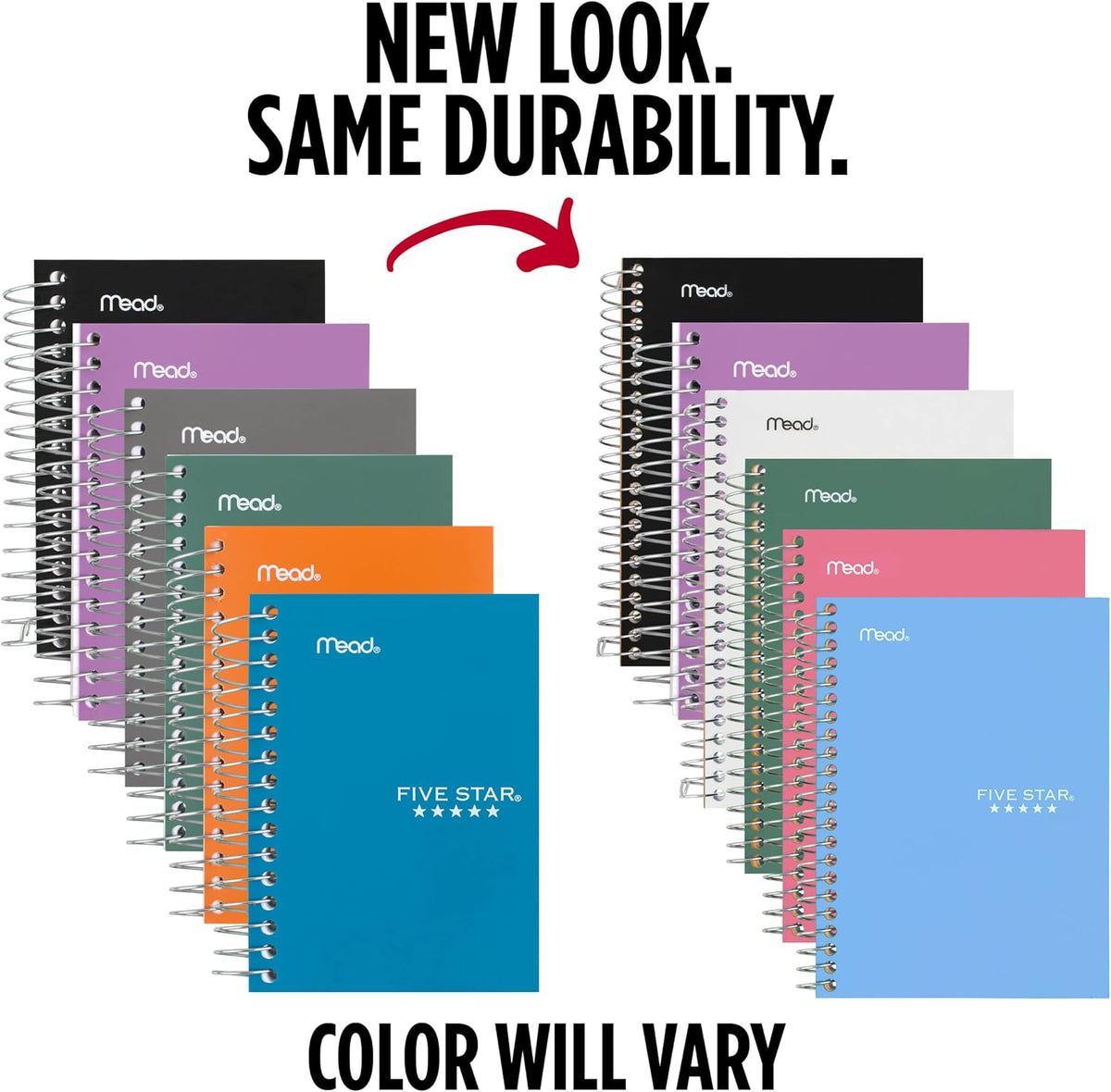Five Star Spiral Notebook, 6 Pack, College Ruled Paper, Fat Lil' Pocket Notebooks, 3-1/2" x 5-1/2", 200 Sheets, Assorted Colors (38027)