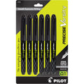 Pilot, Precise Varsity Pre-Filled Fountain Pens, Medium Point 1 mm Stainless Steel Nib, Black/Blue, 6-Pack