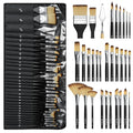 Nicpro 30pcs Paint Brush Set for Acrylic Painting, Oil, Watercolor, Gouache