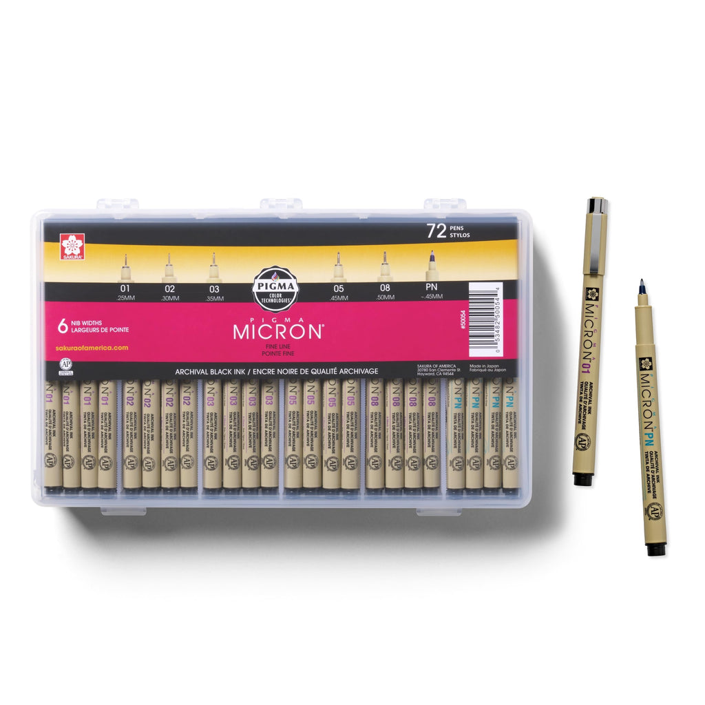 Sakura Pigma Micron Fineliner Pens - Archival Black Ink Pens - Pens for Writing, Drawing, or Journaling - Assorted Point Sizes - 6 Pack