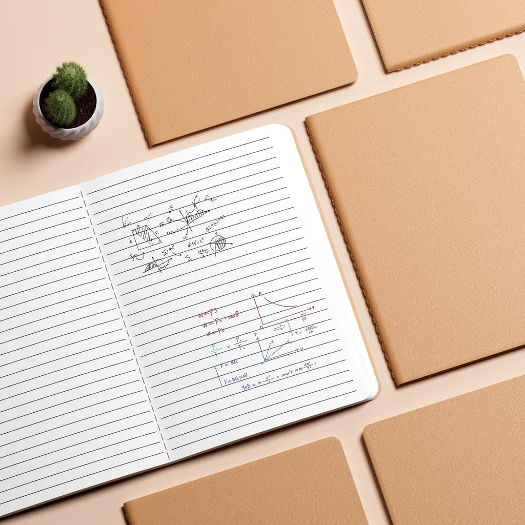 Large College Ruled Notebook Journals Bulk with Thick Lined Paper, 60 Pages, 8.5x11 inch, Composition Diary Subject Notebooks Planner for Travelers Students Office, Kraft Journal Set, 12 Pack