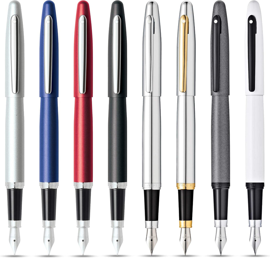 Sheaffer VFM Matte Black Fountain Pen with Chrome Trim and Fine Nib