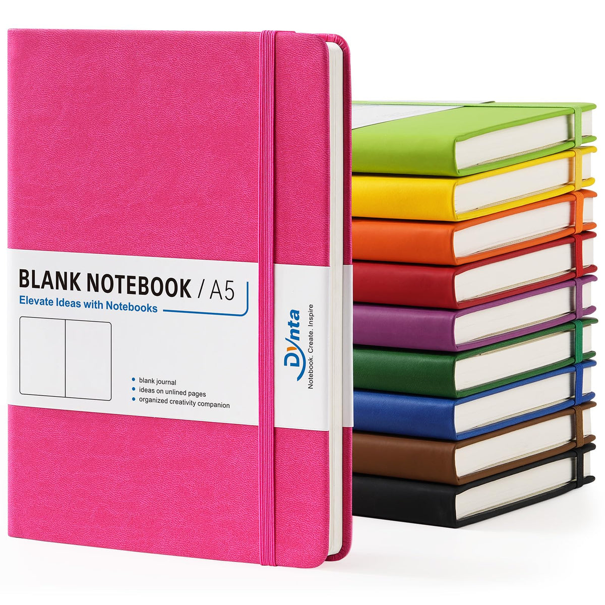 Dynta Hardcover Journal Notebooks A5 Lined 10 Journals Bulk for Writing