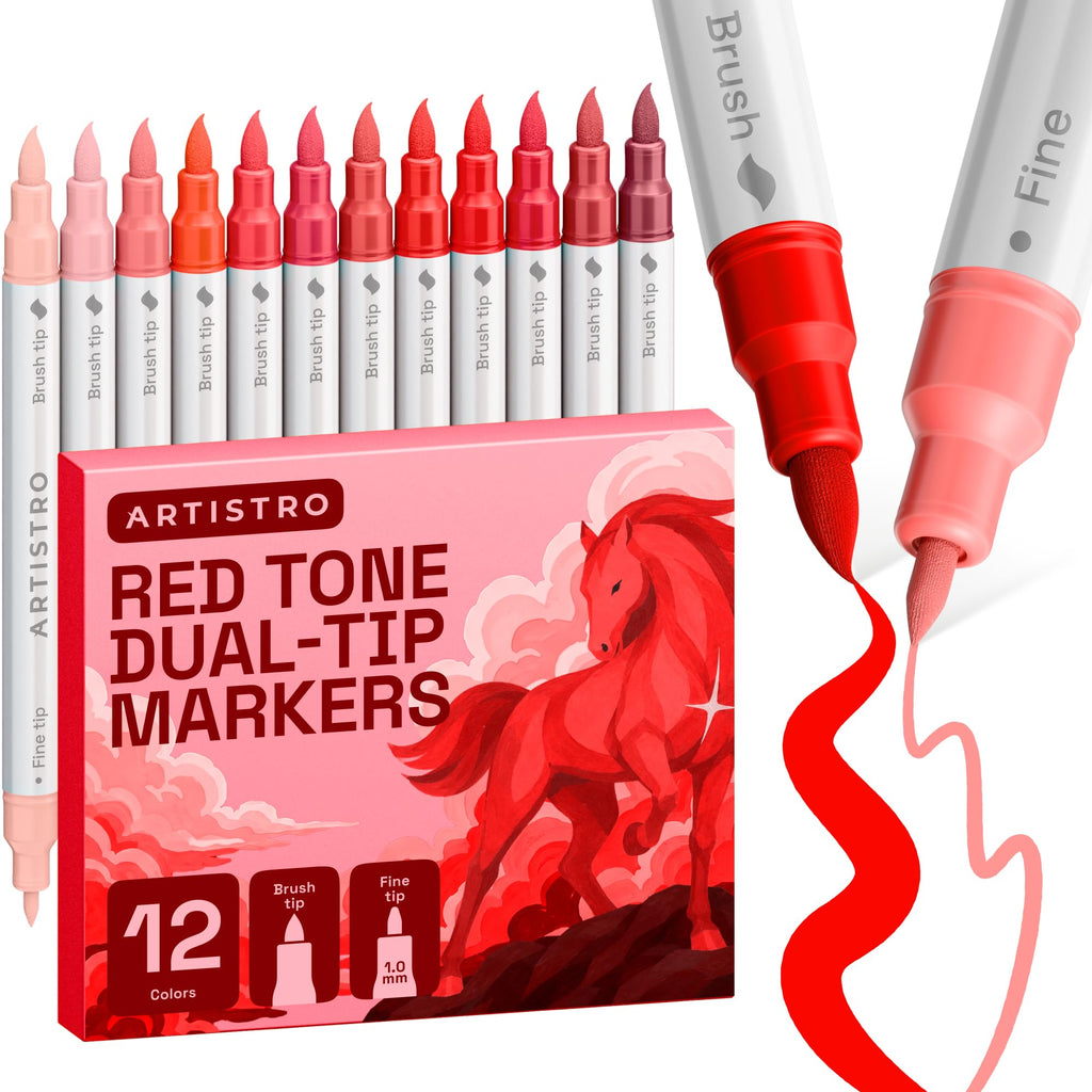 ARTISTRO 24 Skin Tones Dual-Tip Acrylic Paint Marker Pens for Drawing
