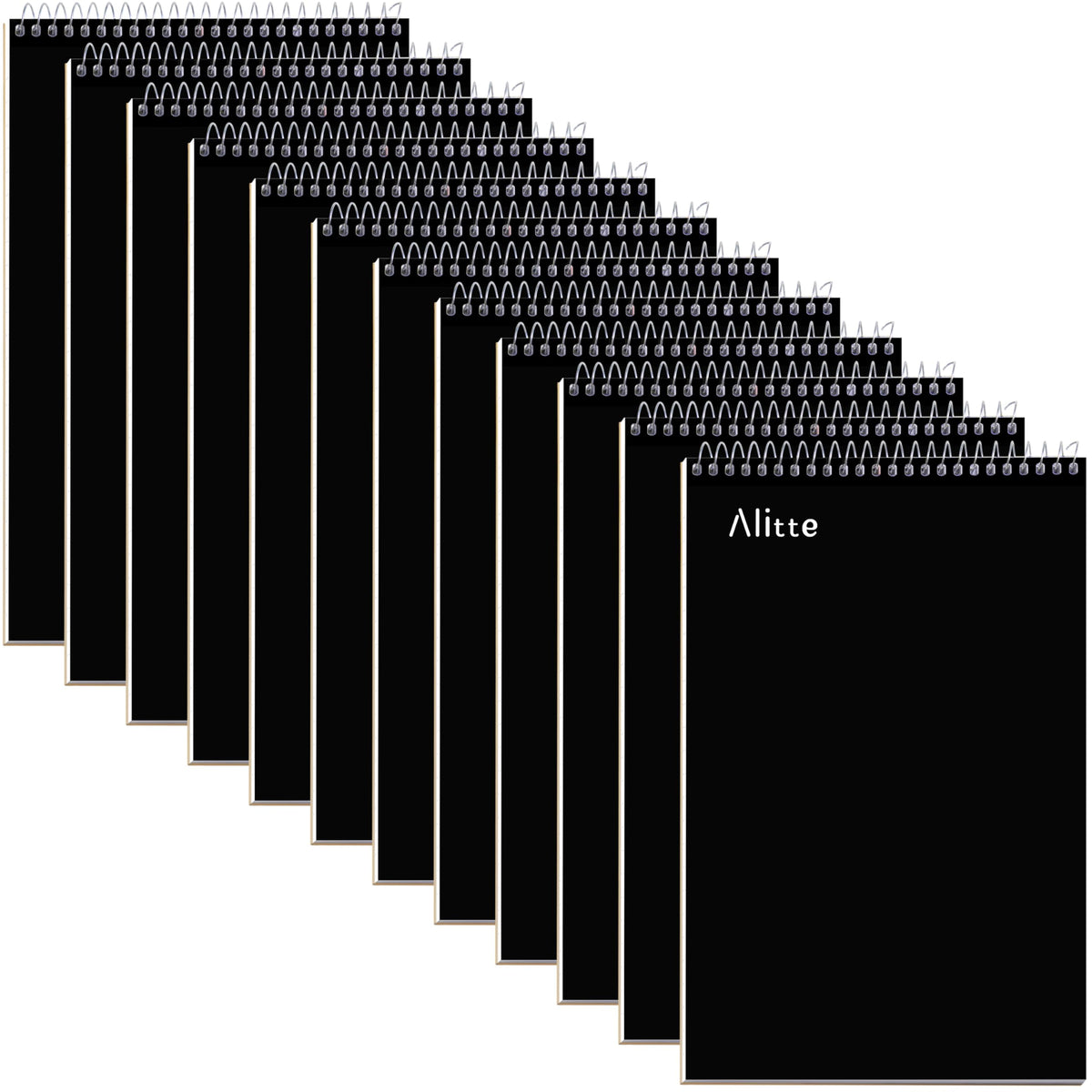 Alitte Steno Pads Spiral 6x9-12 Pack Assorted Bright Colors - Perfect for Work, School, and Home Use, Easy Tear-Off Pages, Gregg ruled, White Paper - No Ink Bleeds - 80 Sheets