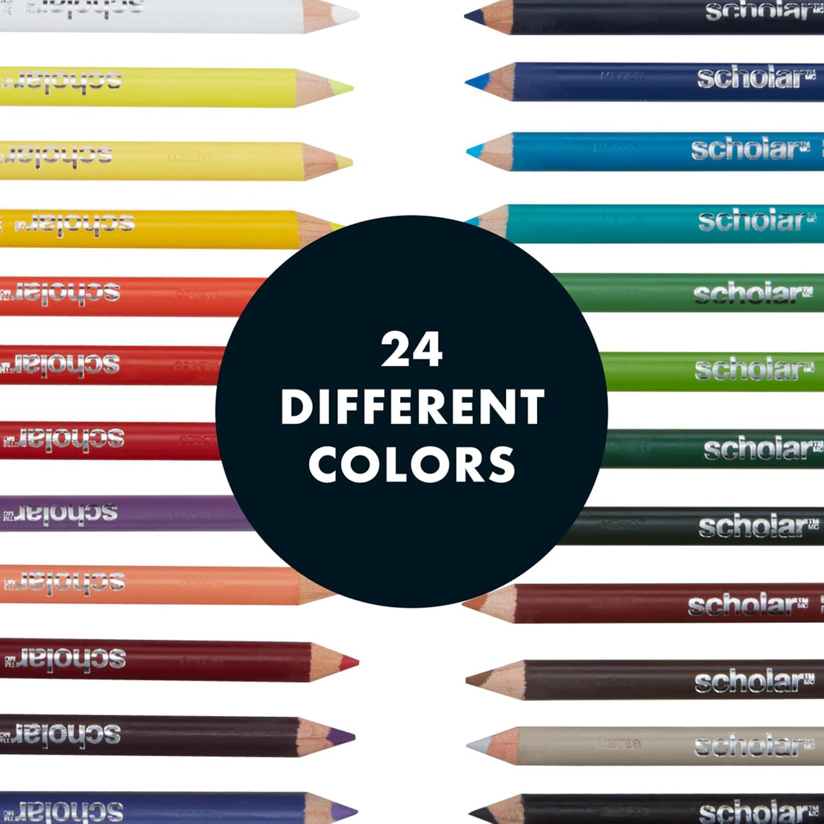 Prismacolor Scholar Colored Pencils, Assorted Colors, 24 Count - Perfect for Sketching, Drawing, Coloring