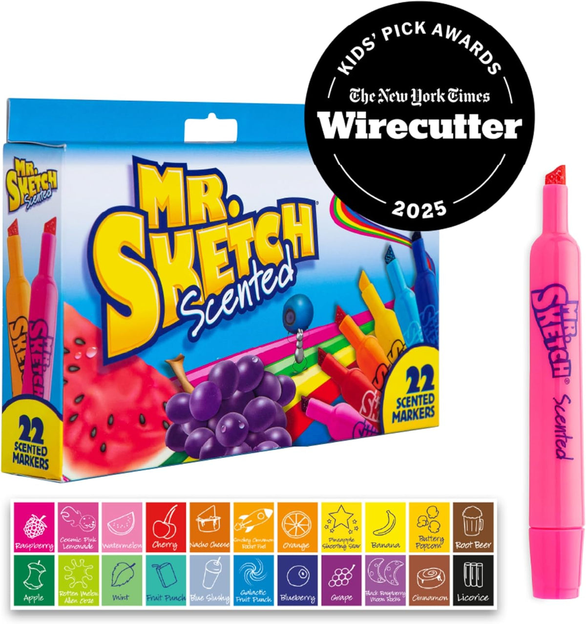 Mr. Sketch Scented Markers, Chisel Tip, Assorted Colors, 22 Count - Fun for Kids, Coloring, Spark Creativity, Arts & Crafts