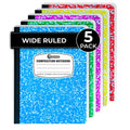 Rosmonde 12 Pack Bulk Composition Notebook Wide Ruled, Assorted Colors