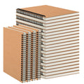 24 Pack A5 Spiral Notebooks Journal with Kraft Cover, 5x8 Inches, Ruled Lined Paper, for Work, Sketches, Study, Notes Taking, Gifts, Brown (24 PCS(Lined))