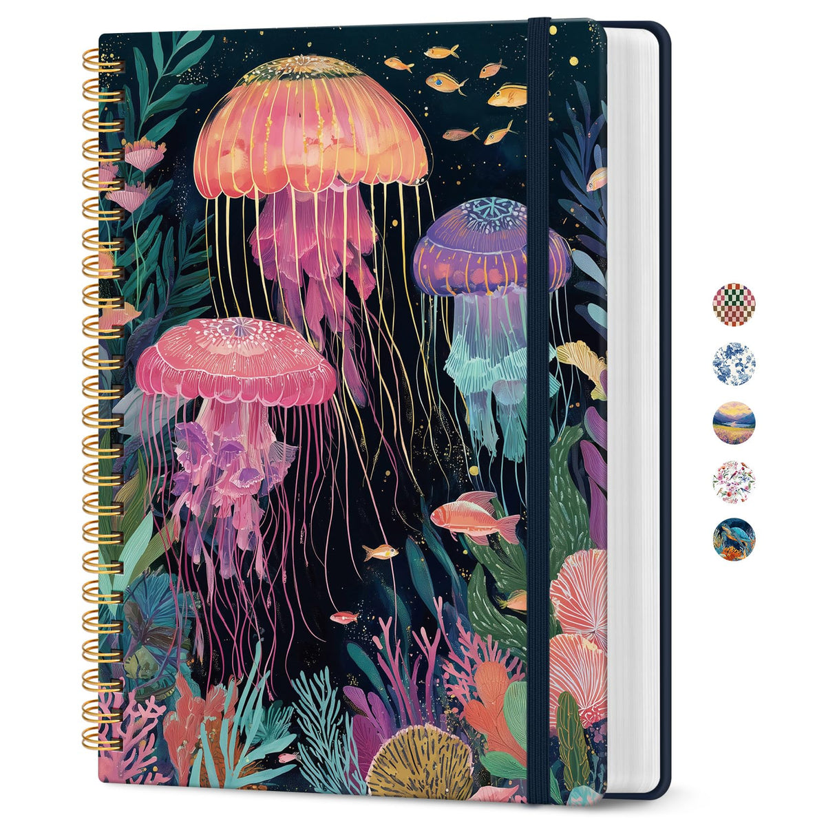 Taja Spiral Notebook for Work Thick Hardcover Lined Journal for Note Taking