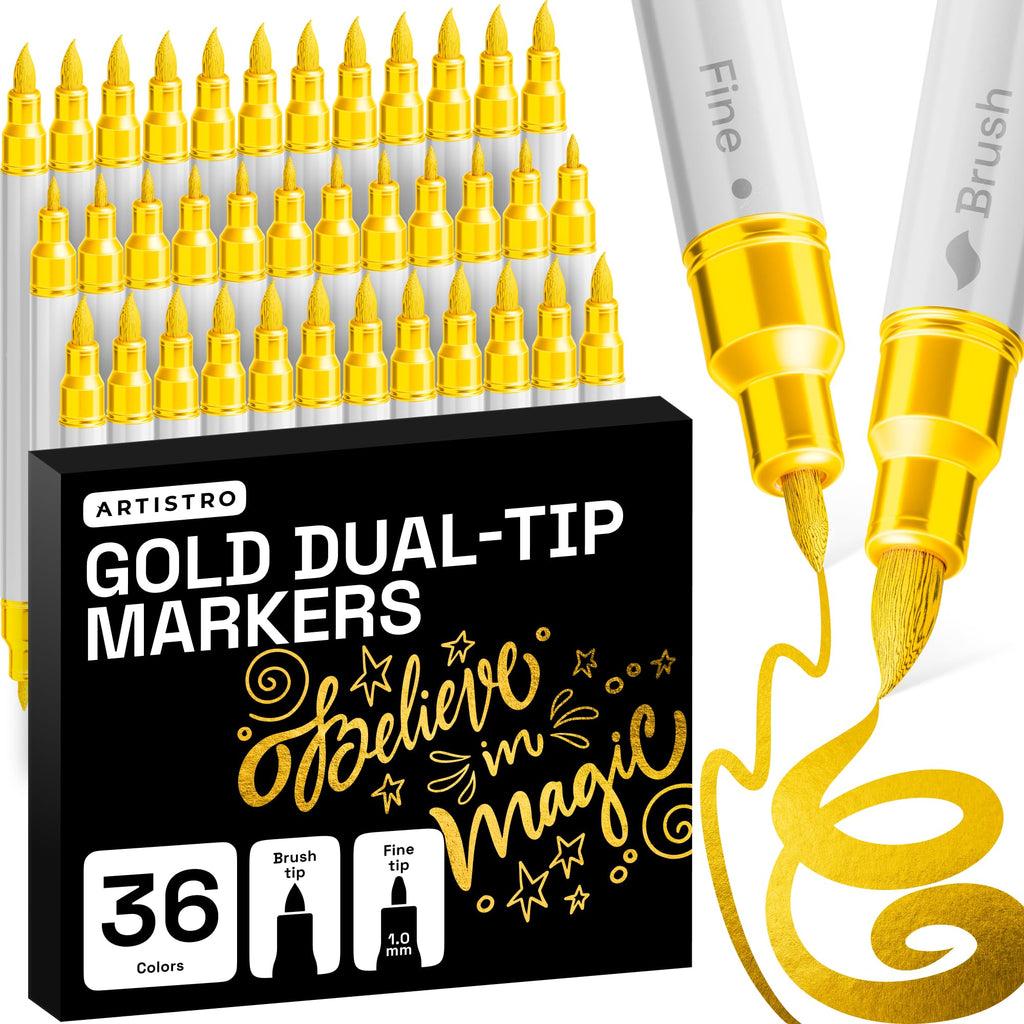 ARTISTRO 24 Skin Tones Dual-Tip Acrylic Paint Marker Pens for Drawing