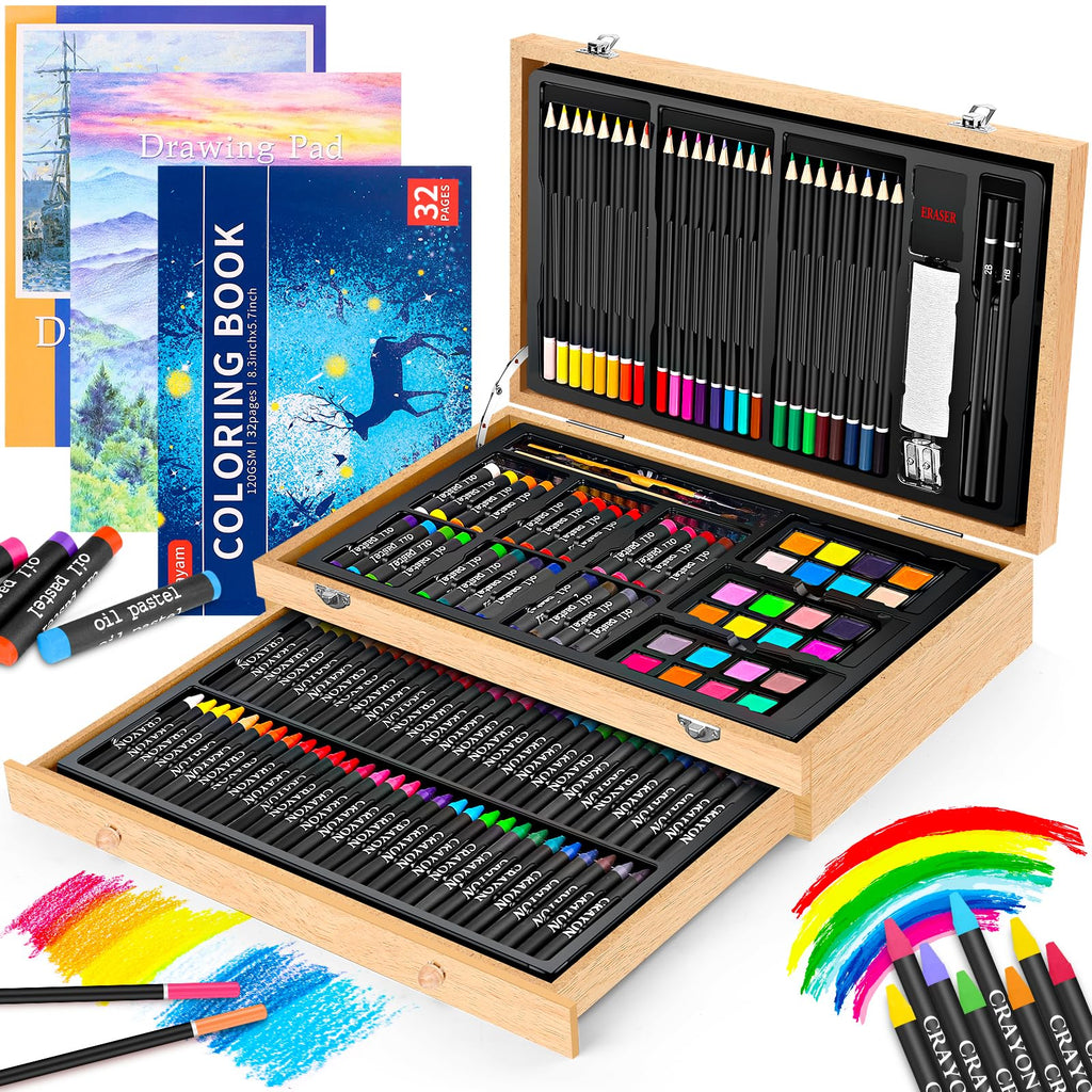 iBayam Art Supplies,150-Pack Deluxe Art Set Crafts Drawing Painting Kit