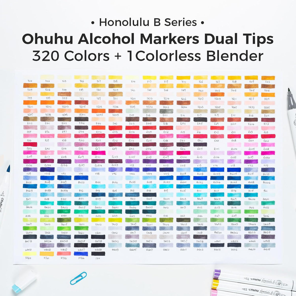 Ohuhu Alcohol Markers 320 Colors Brush Fine for Artist Adults Cozy Coloring