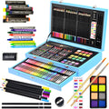 Sunnyglade 145 Piece Deluxe Art Set Wooden Art Box & Drawing Kit Cherry