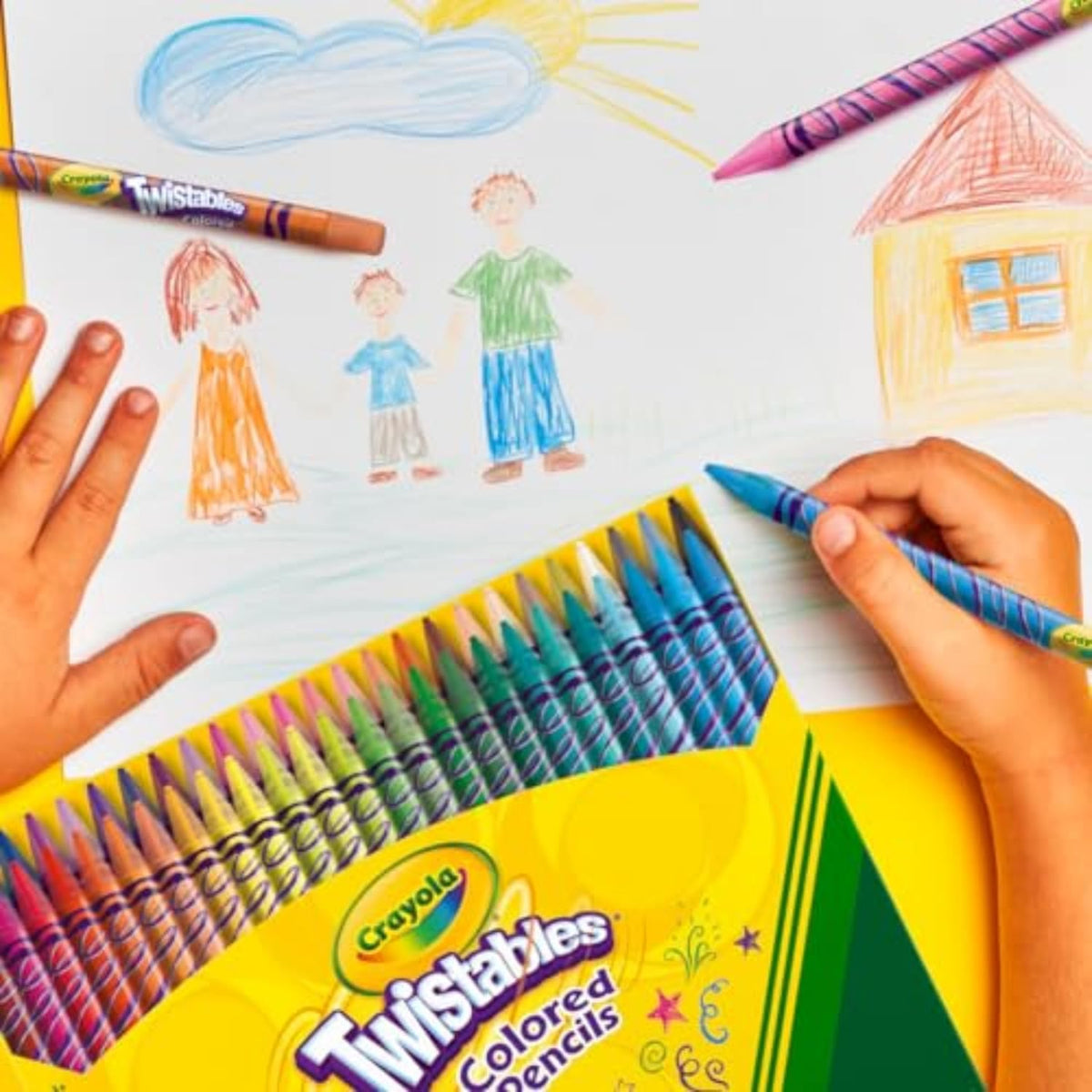Crayola Twistables Colored Pencil Set (50ct), Cool Back to School Supplies for Kids, No Sharpen Colored Pencils for Girls & Boys, 4+ [Amazon Exclusive]
