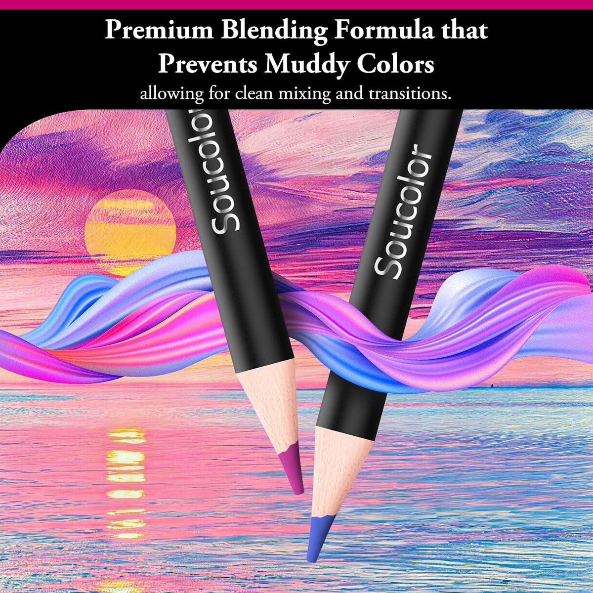 Soucolor 72 Colored Pencils for Adult Coloring Book,Back to School Supplies