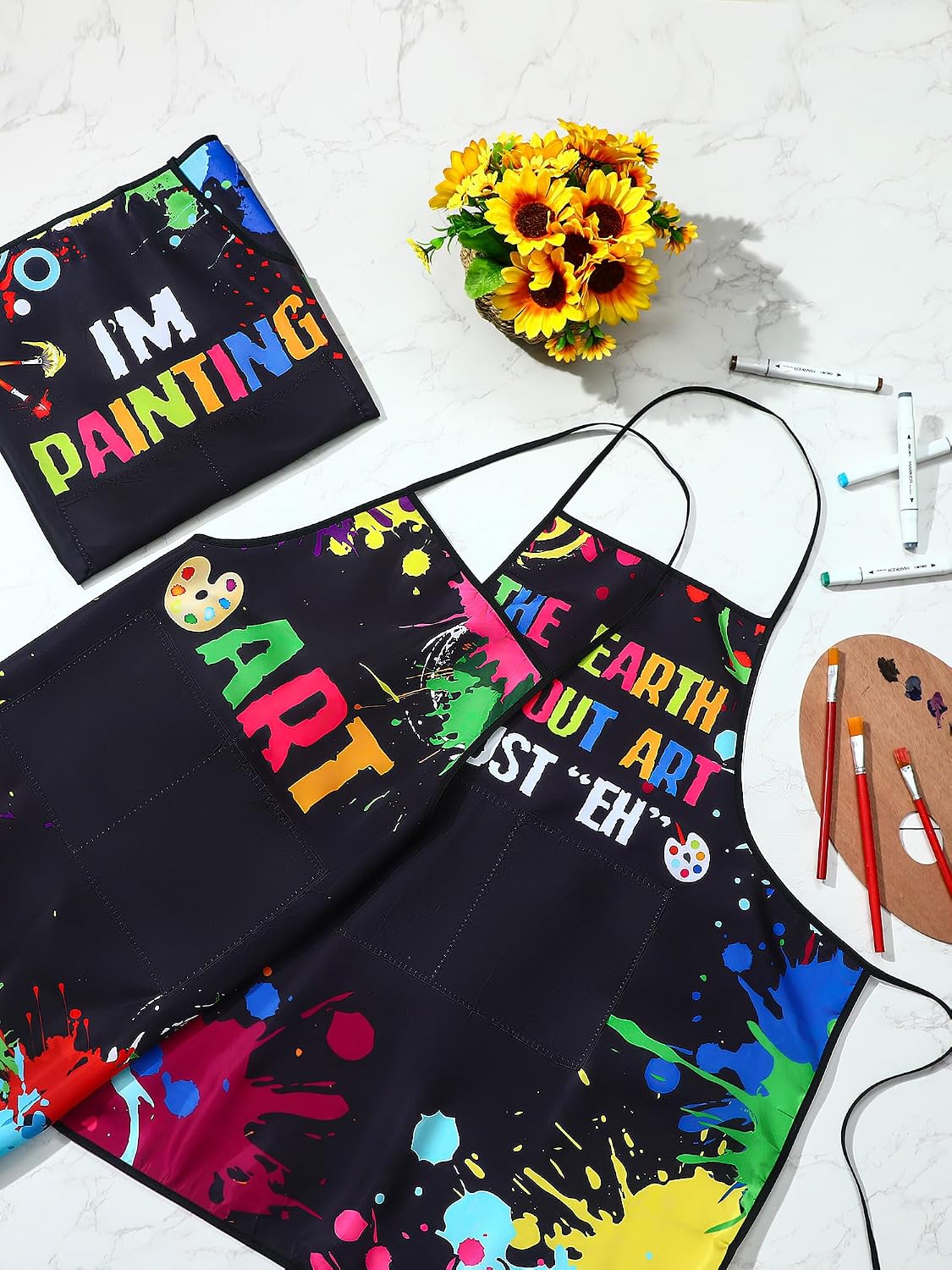 3 Pcs Painting Smock for Adults, Waterproof Art Apron Artist