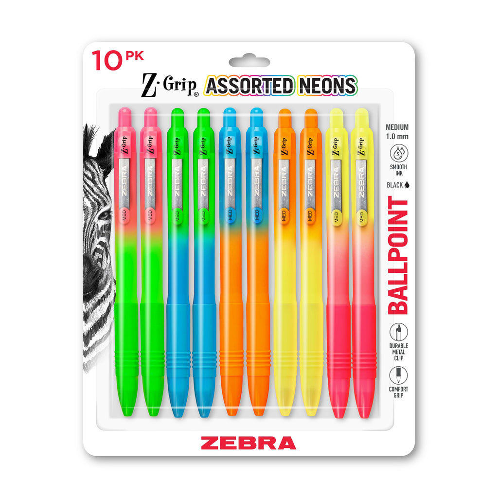 Zebra Pen Z-Grip Retractable Ballpoint Pen, Black Ink, 1.0mm, 18-Pack