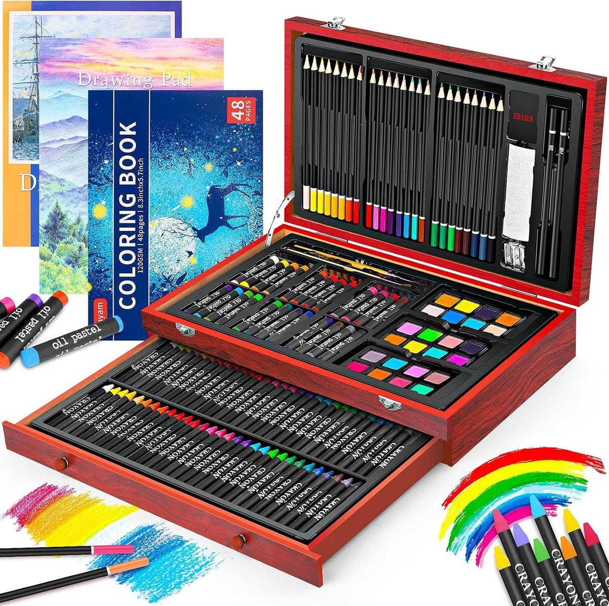 iBayam Art Supplies,150-Pack Deluxe Art Set Crafts Drawing Painting Kit