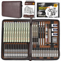 Nicpro 58PCS Art Drawing Supplies Kit, Leather Case, Art Supplies for Adult