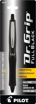 PILOT Dr. Grip FullBlack Ballpoint Pen, Black Ink, Single Pen